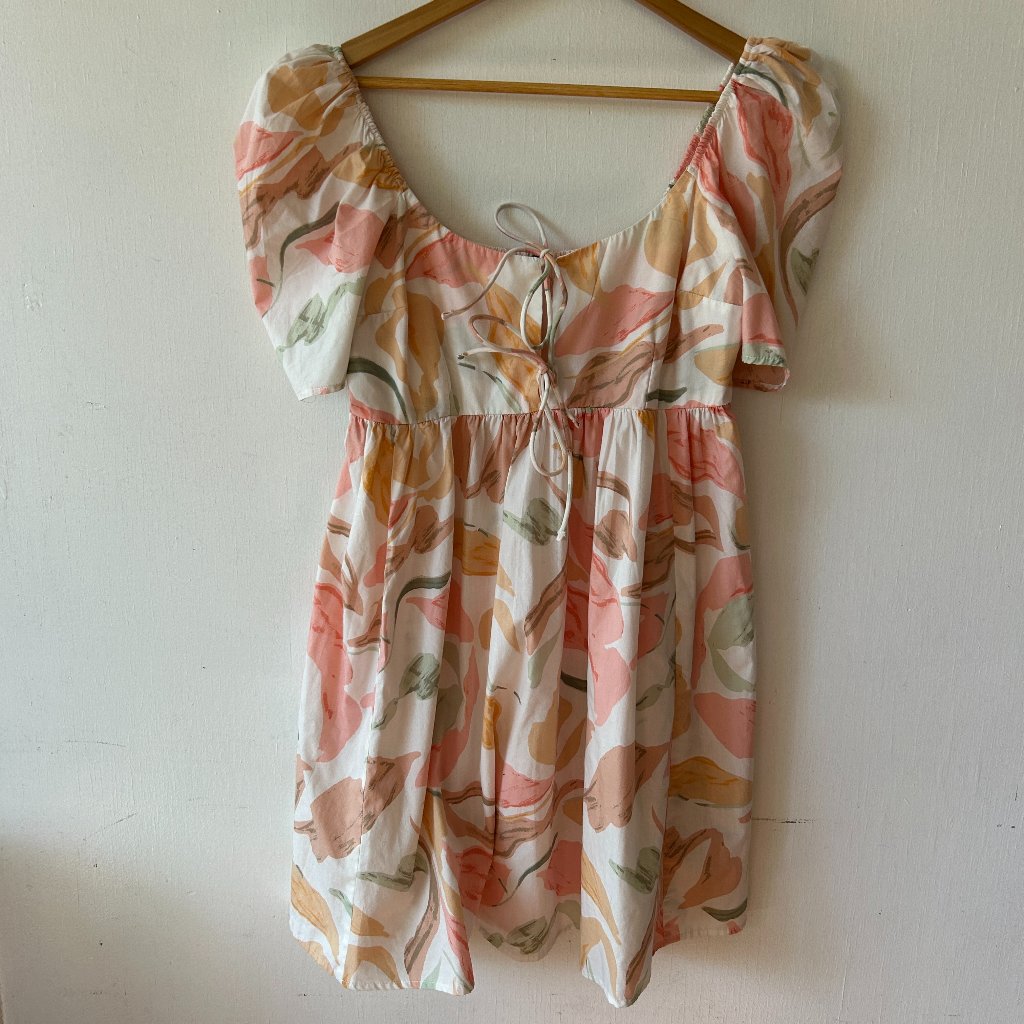 Abercrombie & Fitch Cottagecore Mini Dress Womens Medium Tall Pink Coquette